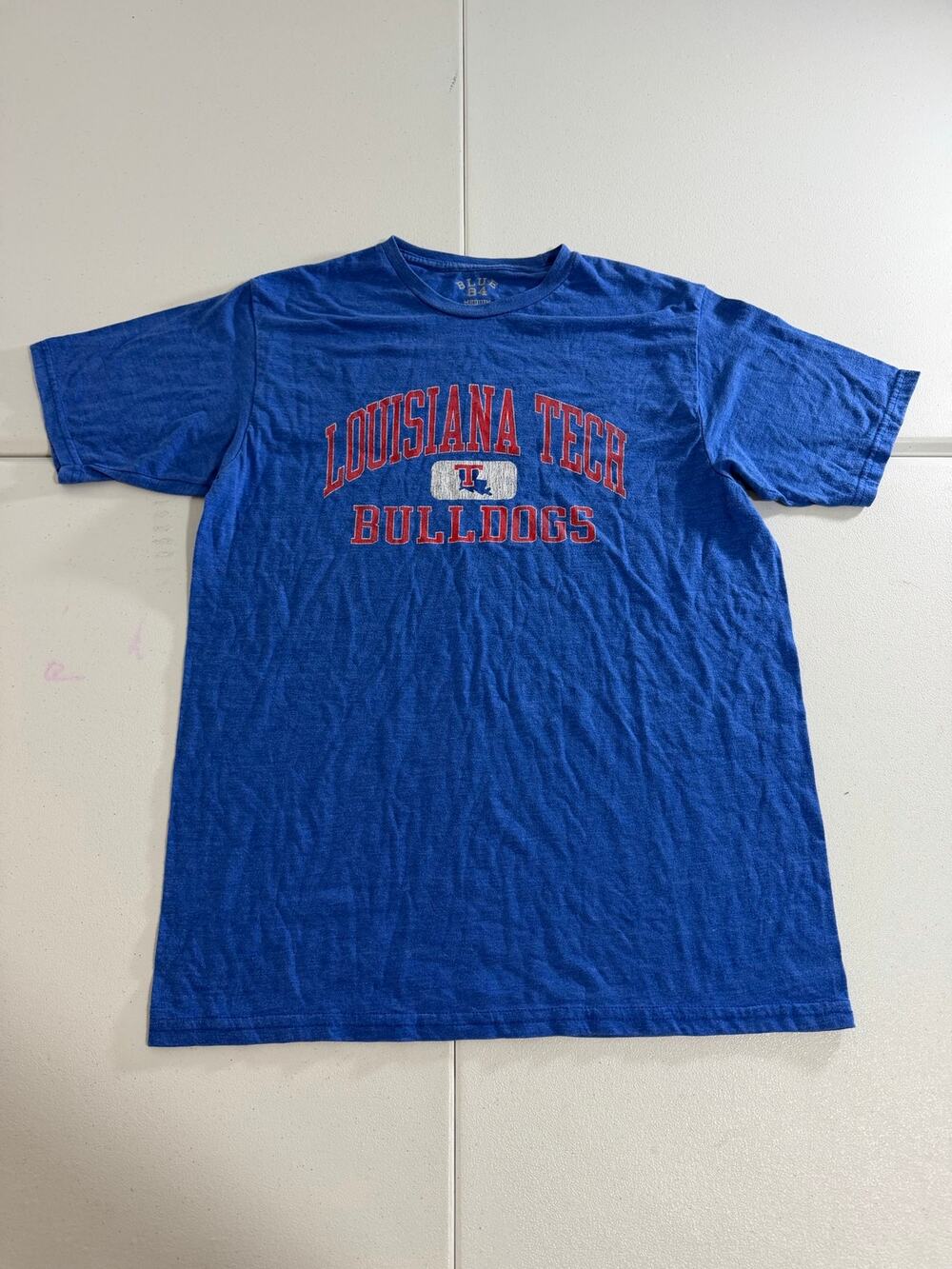 Blue 84 Louisiana Tech Bulldogs T-Shirt Medium Blue Vintage Style Graphic Tee